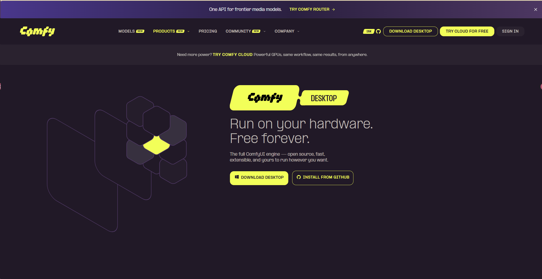 Comfy Desktop 官方下载页面