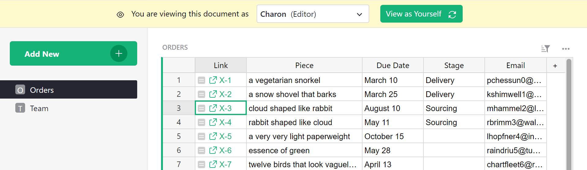 以 Charon 身份预览订单