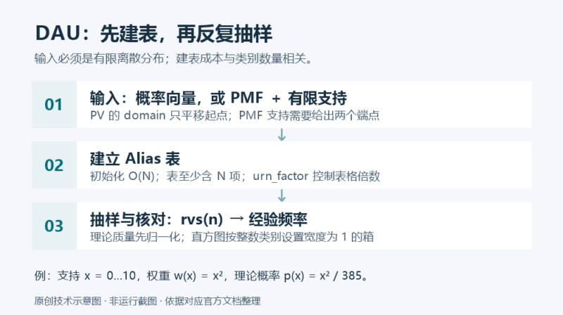 为有限离散分布建立 Alias 抽样器并核对频率-未完纪